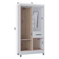 Guarda Roupa Solteiro Atlas Capelinha 3 Portas Branco Brilho - Poquema - 3