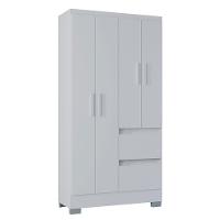 Guarda Roupa Solteiro 4 Portas 2 Gavetas Nápoles Poquema Branco - 2