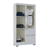 Guarda Roupa Solteiro 4 Portas 2 Gavetas Nápoles Poquema Branco