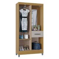 Guarda Roupa Solteiro Atlas Capelinha 3 Portas Damasco Ripado Off White Brilho - Poquema - 2