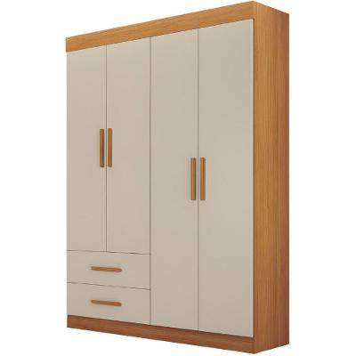 Guarda Roupa Recife Cinamomo Off White 4 Portas 2 Gavetas Leifer Móveis