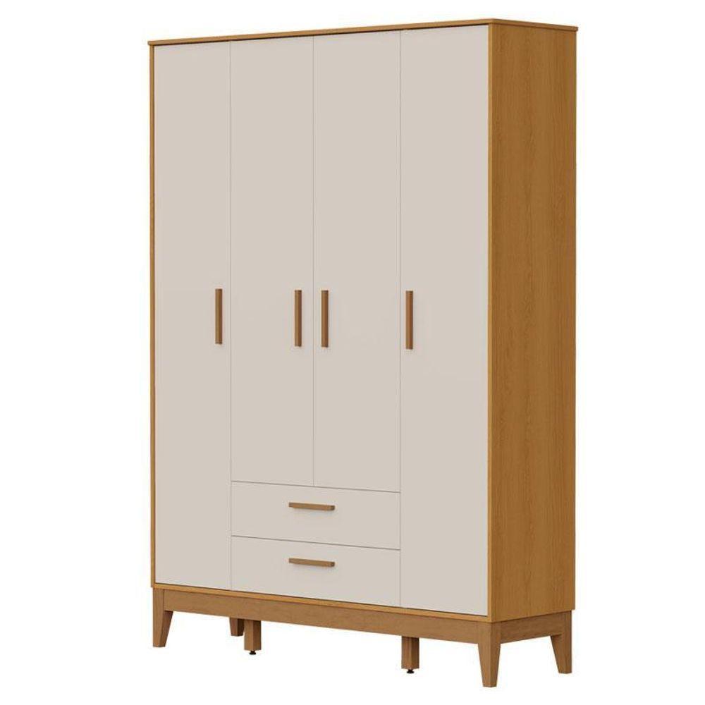 Guarda Roupa Infantil Flip 4 Portas Areia Acetinado Savana - Reller - 1