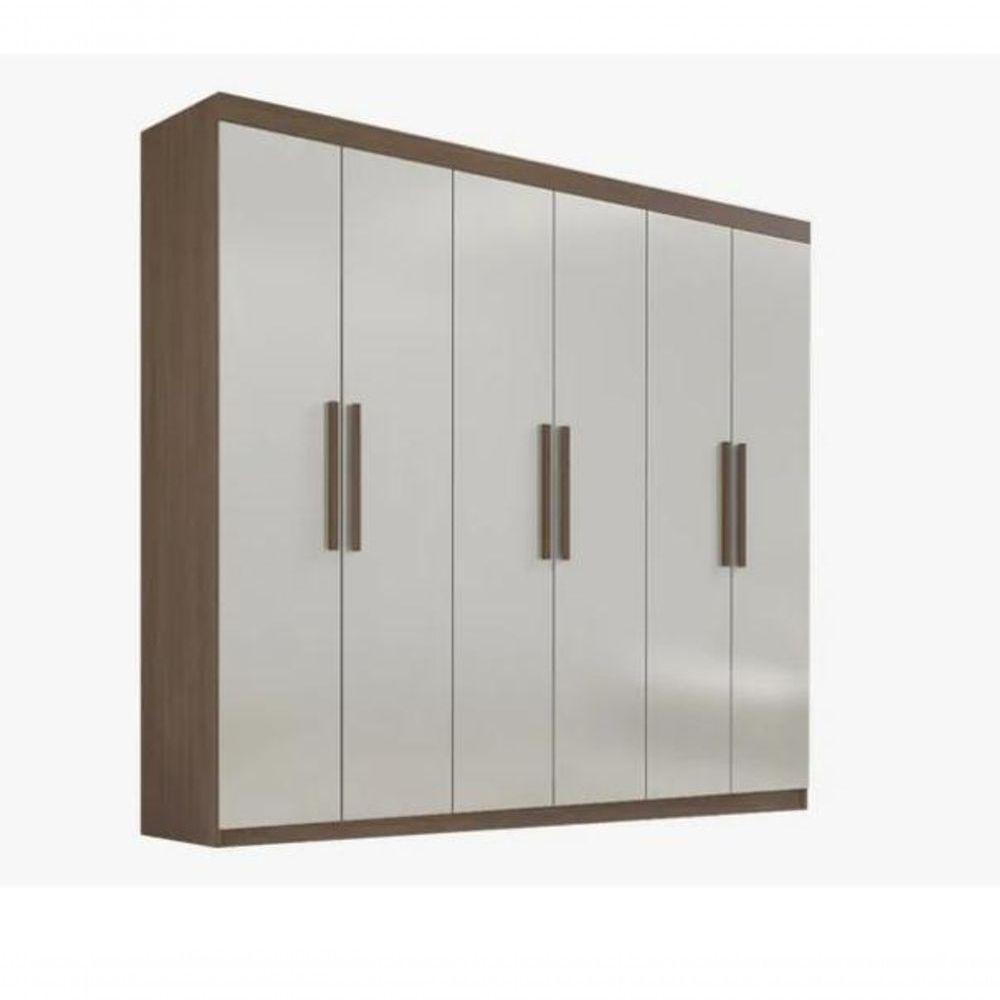 Guarda Roupa Leblon 6 Portas 4 Gavetas Castanho-off - D Doro - 1