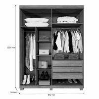 Guarda Roupa Mônaco 2 Portas Branco - Benetil - 4