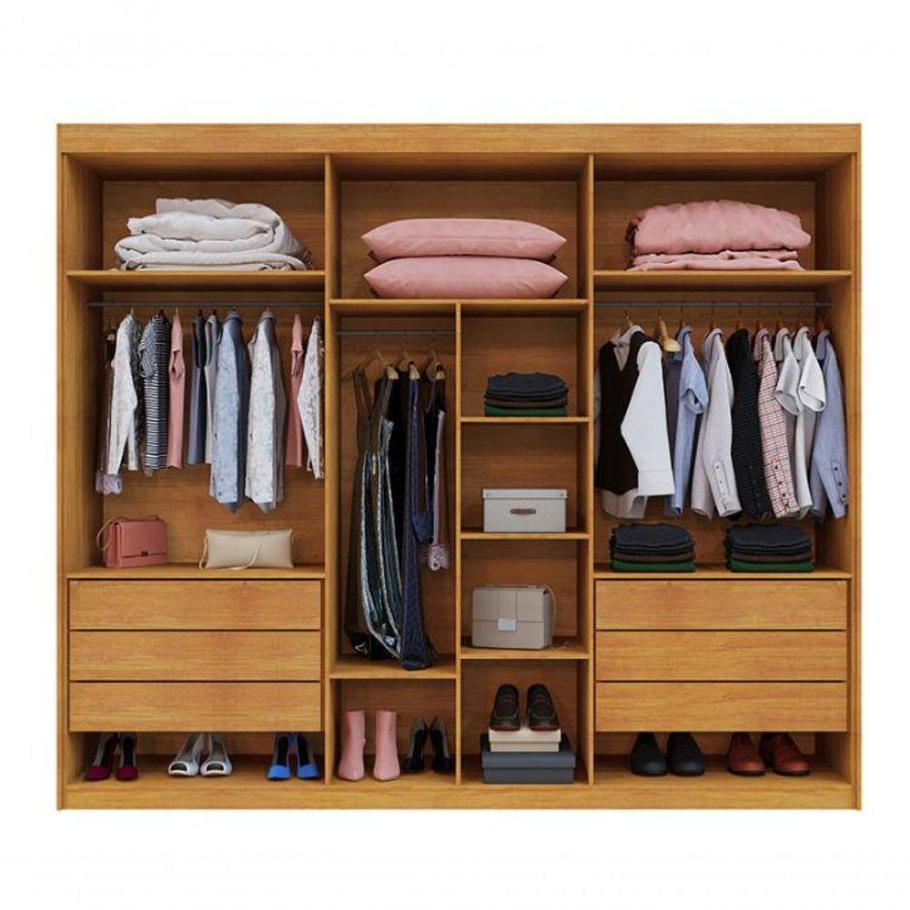 Guarda Roupa Montreal 6 Portas Ripado Benetil Móveis - Cinamomo-off - 1