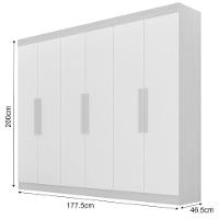 Guarda Roupa Delta Cinamomo 6 Portas 2 Gavetas Leifer Móveis - 3