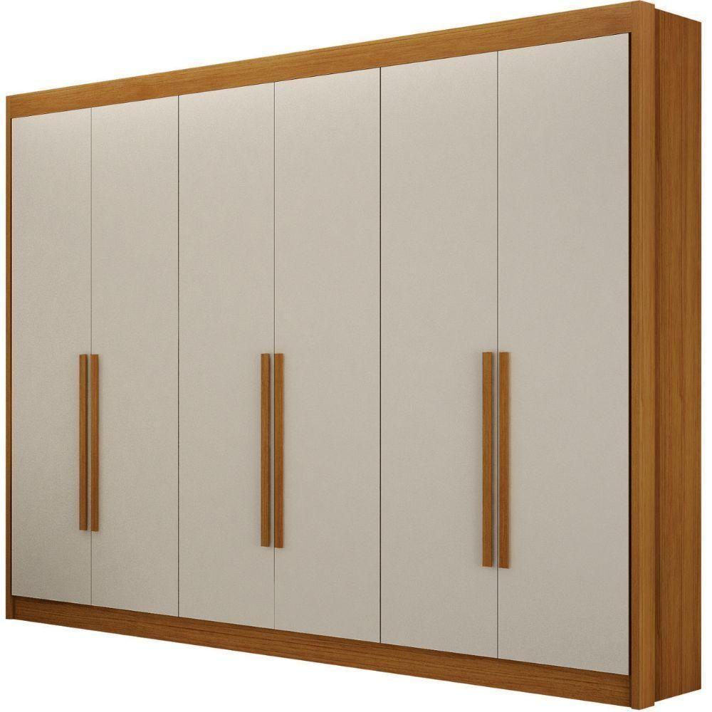 Guarda Roupa Diamante Cinamomo Off White 6 Portas 6 Gavetas Leifer Móveis - 1