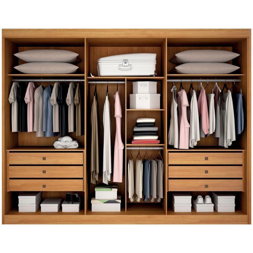 Guarda Roupa Diamante Cinamomo Off White 6 Portas 6 Gavetas Leifer Móveis - 4
