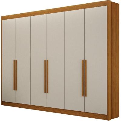 Guarda Roupa Diamante Cinamomo Off White 6 Portas 6 Gavetas Leifer Móveis