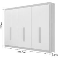Guarda Roupa Diamante Cinamomo Off White 6 Portas 6 Gavetas Leifer Móveis - 3