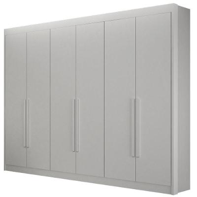 Guarda Roupa Diamante Branco 6 Portas 6 Gavetas Leifer Móveis