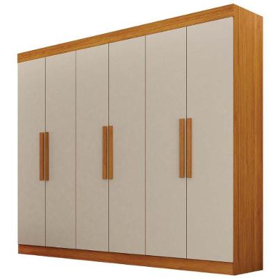 Guarda Roupa Delta Cinamomo Off White 6 Portas 2 Gavetas Leifer Móveis