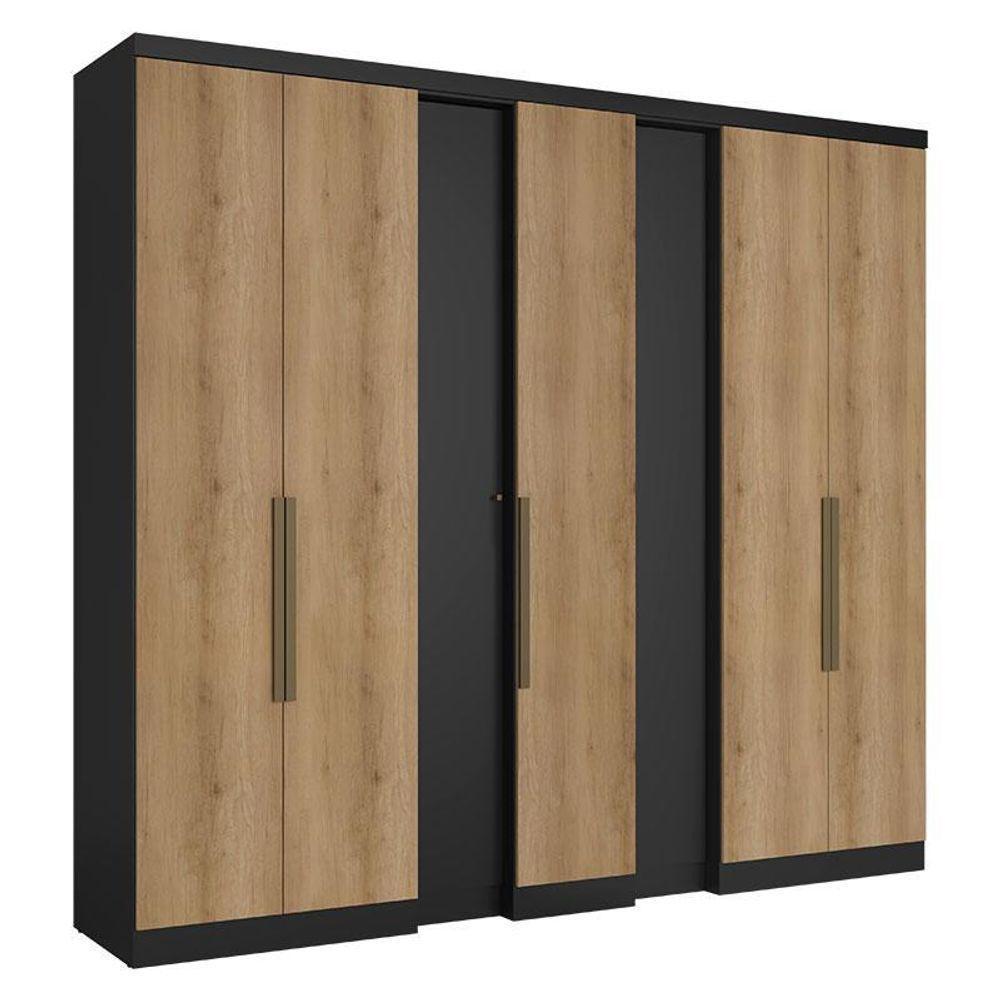 Guarda Roupa Casal Selecto 7 Portas Preto Capuccino Acetinado - Thb - 1