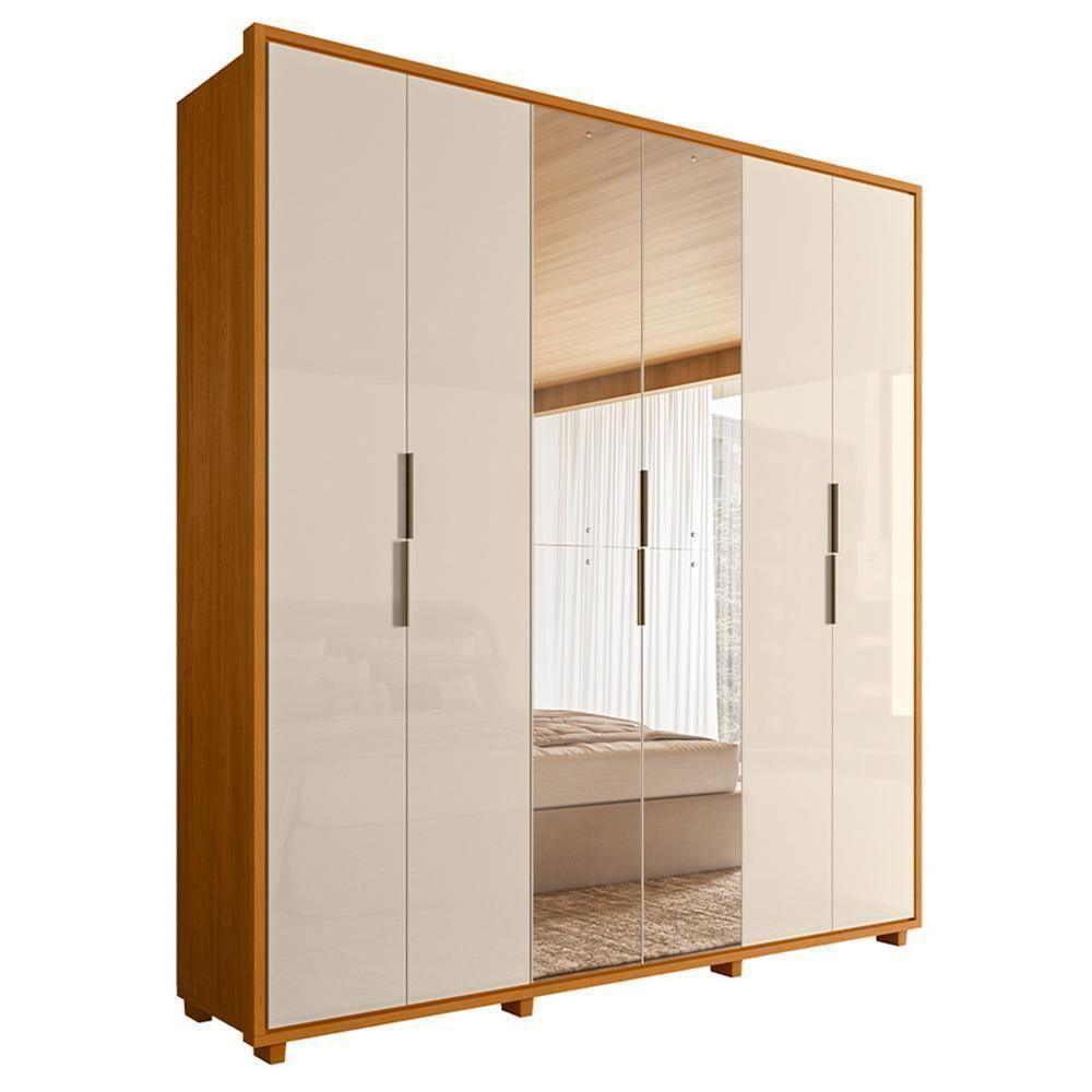 Guarda Roupa Casal Matisse 6 Portas Cinamomo/off White Com Espelho - Madetec Cinamomo/off White - 1