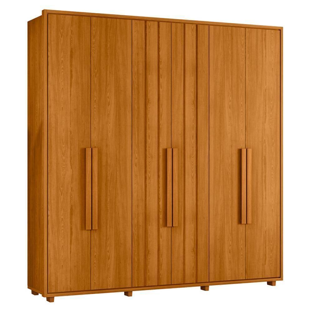 Guarda Roupa Casal Veronese Ripado 6 Portas Cinamomo - Madetec Cinamomo - 1