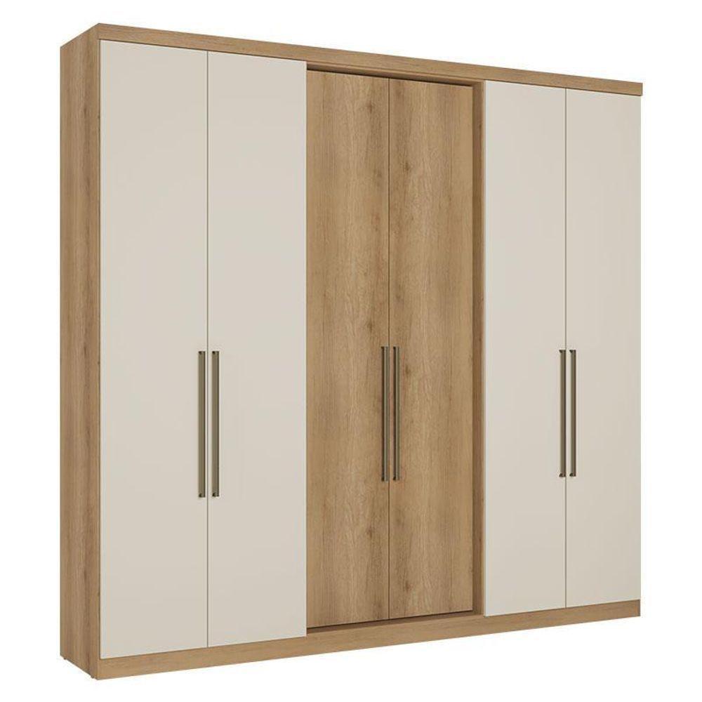 Guarda Roupa Casal Passione Ultra 6 Portas Capuccino Off White Acetinado - Thb - 1