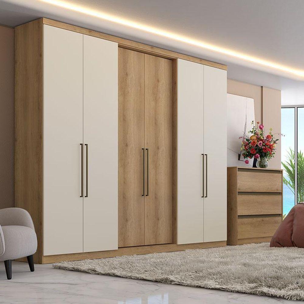 Guarda Roupa Casal Passione Ultra 6 Portas Capuccino Off White Acetinado - Thb - 4