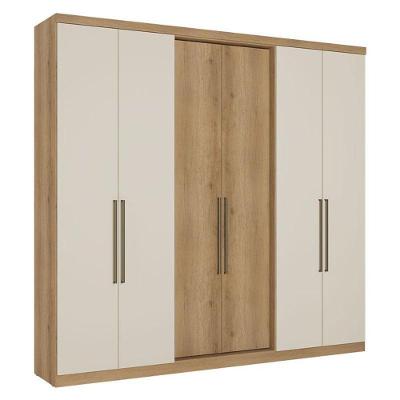 Guarda Roupa Casal Passione Ultra 6 Portas Capuccino Off White Acetinado - Thb