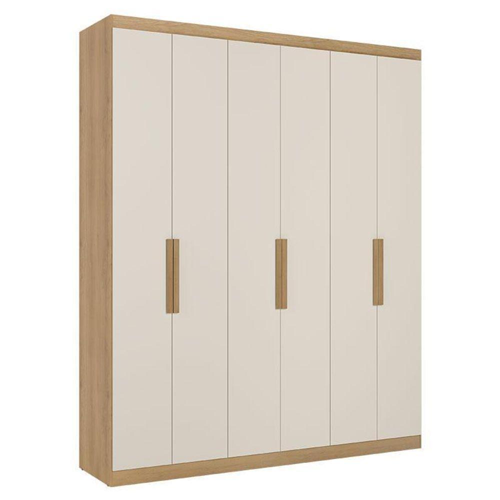 Guarda Roupa Casal Milan 6 Portas Capuccino Off White Acetinado - Thb - 1