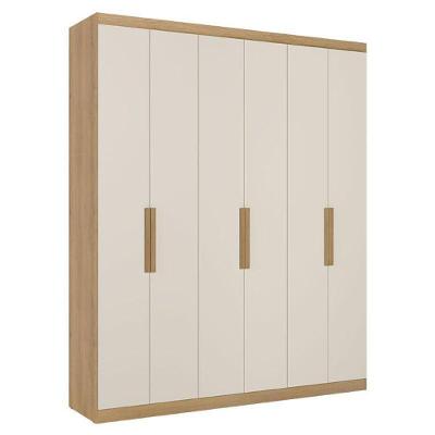 Guarda Roupa Casal Milan 6 Portas Capuccino Off White Acetinado - Thb