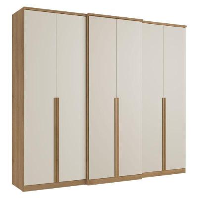 Guarda Roupa Casal Valência 6 Portas Capuccino Off White Acetinado - Thb