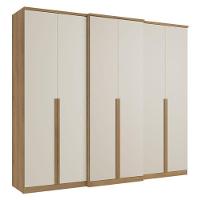 Guarda Roupa Casal Valência 6 Portas Capuccino Off White Acetinado - Thb - 1