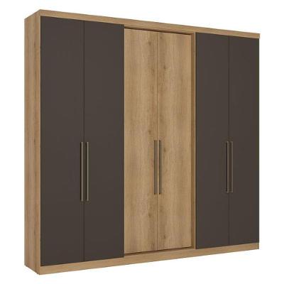 Guarda Roupa Casal Passione Ultra 6 Portas Capuccino Cacau Acetinado - Thb