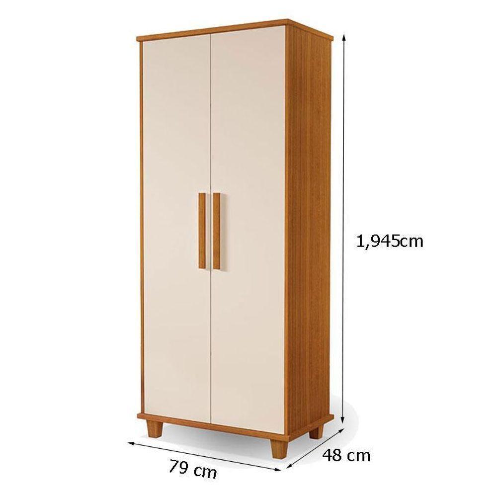 Guarda Roupa Casal Londres 5 Portas E Armário Multiuso Berlim Freijó Off White – Luapa Móveis - 6