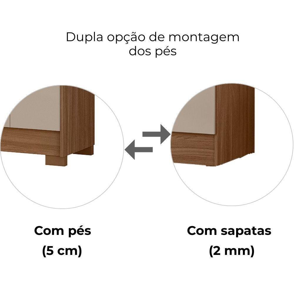Guarda Roupa Casal Espelho 8 Portas 237 Cm San Lorenzo Carvalho Fendi Moval - 5