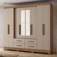 Guarda Roupa Casal Espelho 8 Portas 237 Cm San Lorenzo Carvalho Fendi Moval - 7