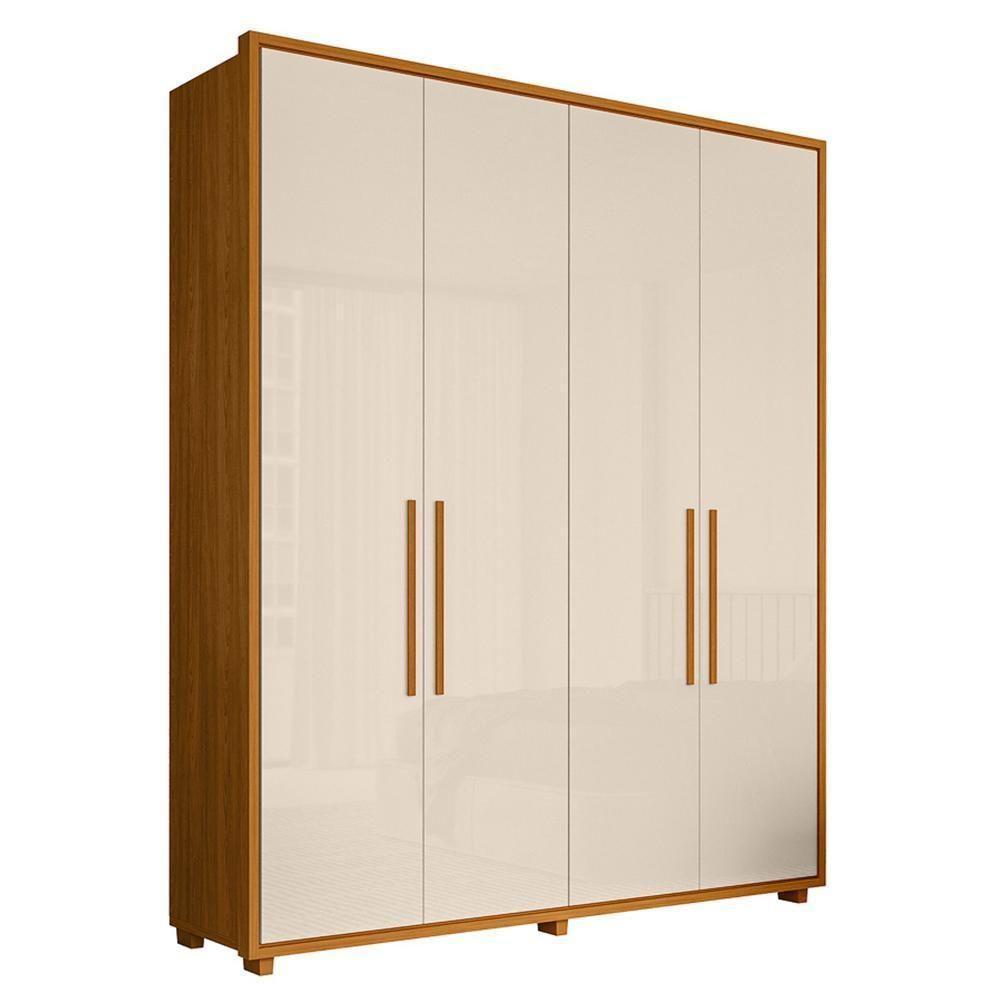 Guarda Roupa Casal Greco 4 Portas Cinamomo/off White - Madetec Cinamomo/off White - 1