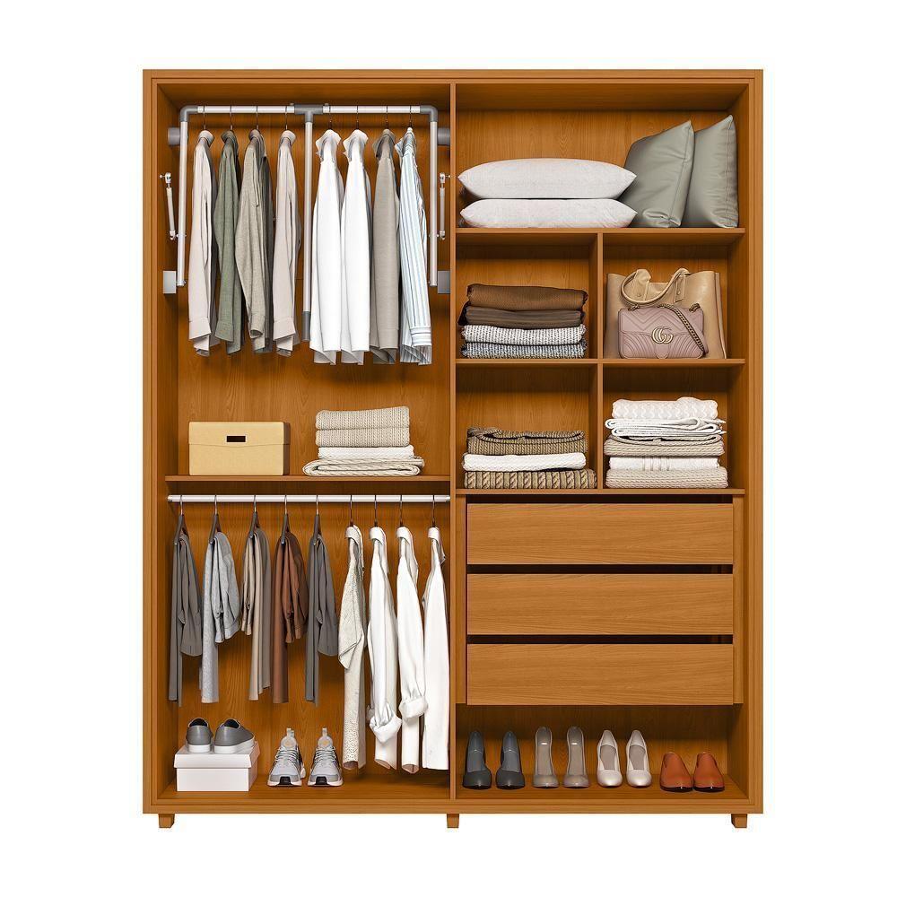 Guarda Roupa Casal Greco 4 Portas Cinamomo/off White - Madetec Cinamomo/off White - 3