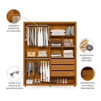 Guarda Roupa Casal Greco 4 Portas Cinamomo/off White - Madetec Cinamomo/off White