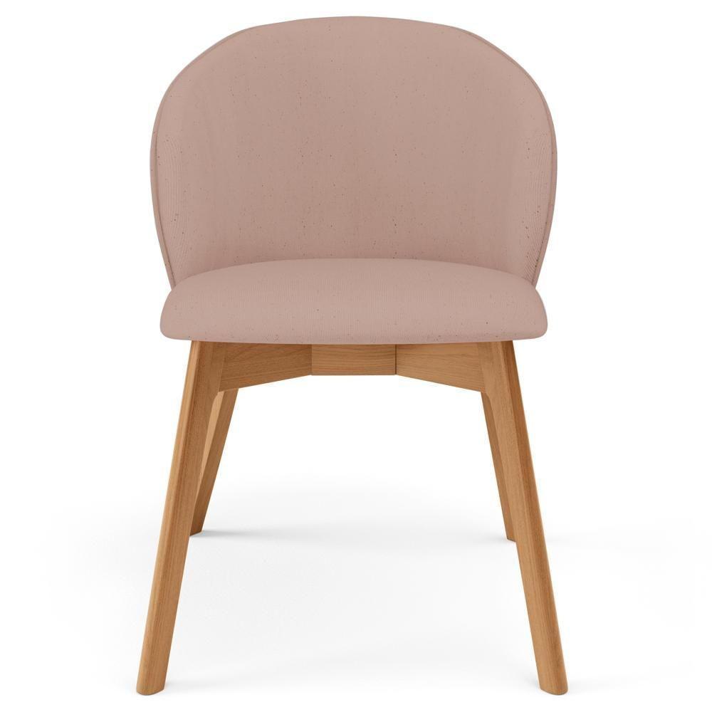 Kit 06 Cadeiras De Jantar E Estar Living Estofada Mia L02 Linho Rosê - Lyam Decor - 4