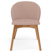 Kit 06 Cadeiras De Jantar E Estar Living Estofada Mia L02 Linho Rosê - Lyam Decor