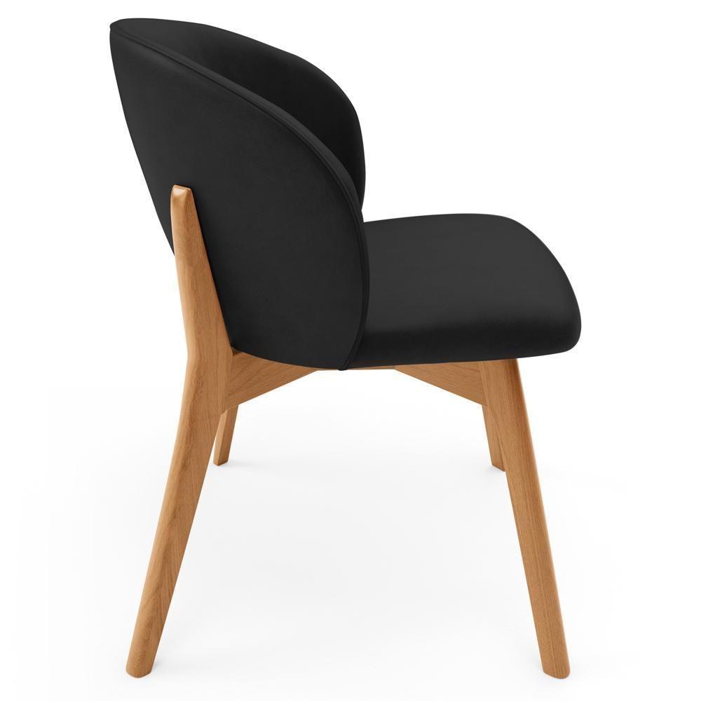 Kit 06 Cadeiras De Jantar E Estar Living Estofada Mia L02 Couríssimo Preto - Lyam Decor - 6