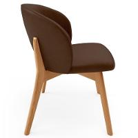 Kit 06 Cadeiras De Jantar E Estar Living Estofada Mia L02 Couríssimo Marrom - Lyam Decor - 6