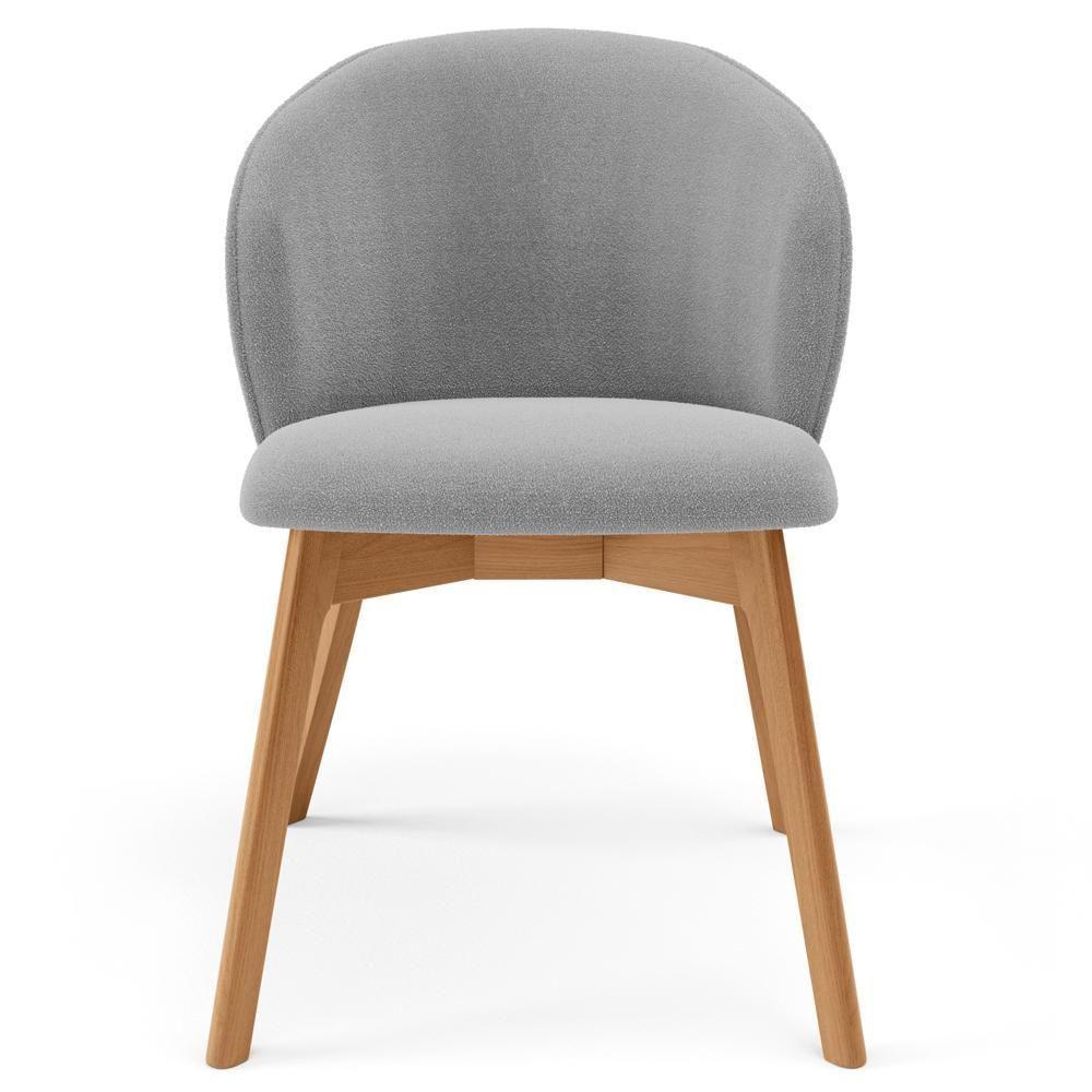 Kit 06 Cadeiras De Jantar E Estar Living Estofada Mia L02 Bouclê Cinza - Lyam Decor - 3