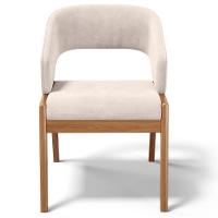 Kit 06 Cadeiras De Jantar E Estar Living Estofada Lince L02 Suede Bege - Lyam Decor - 3