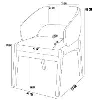Kit 06 Cadeiras De Jantar E Estar Living Estofada Lince L02 Suede Bege - Lyam Decor - 5