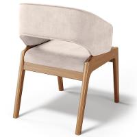 Kit 06 Cadeiras De Jantar E Estar Living Estofada Lince L02 Suede Bege - Lyam Decor - 7