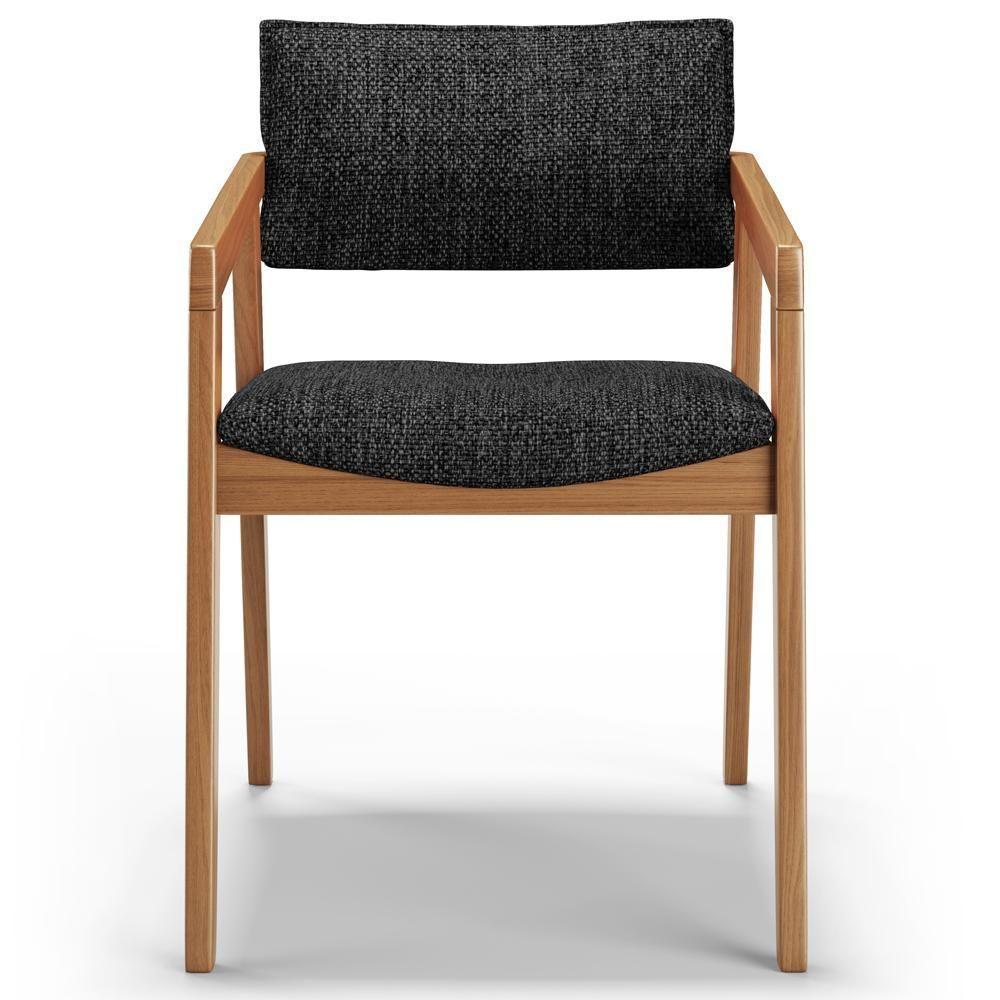 Kit 05 Cadeiras Para Sala De Jantar Estar Living Giorgia L02 Linho Chumbo - Lyam Decor - 3