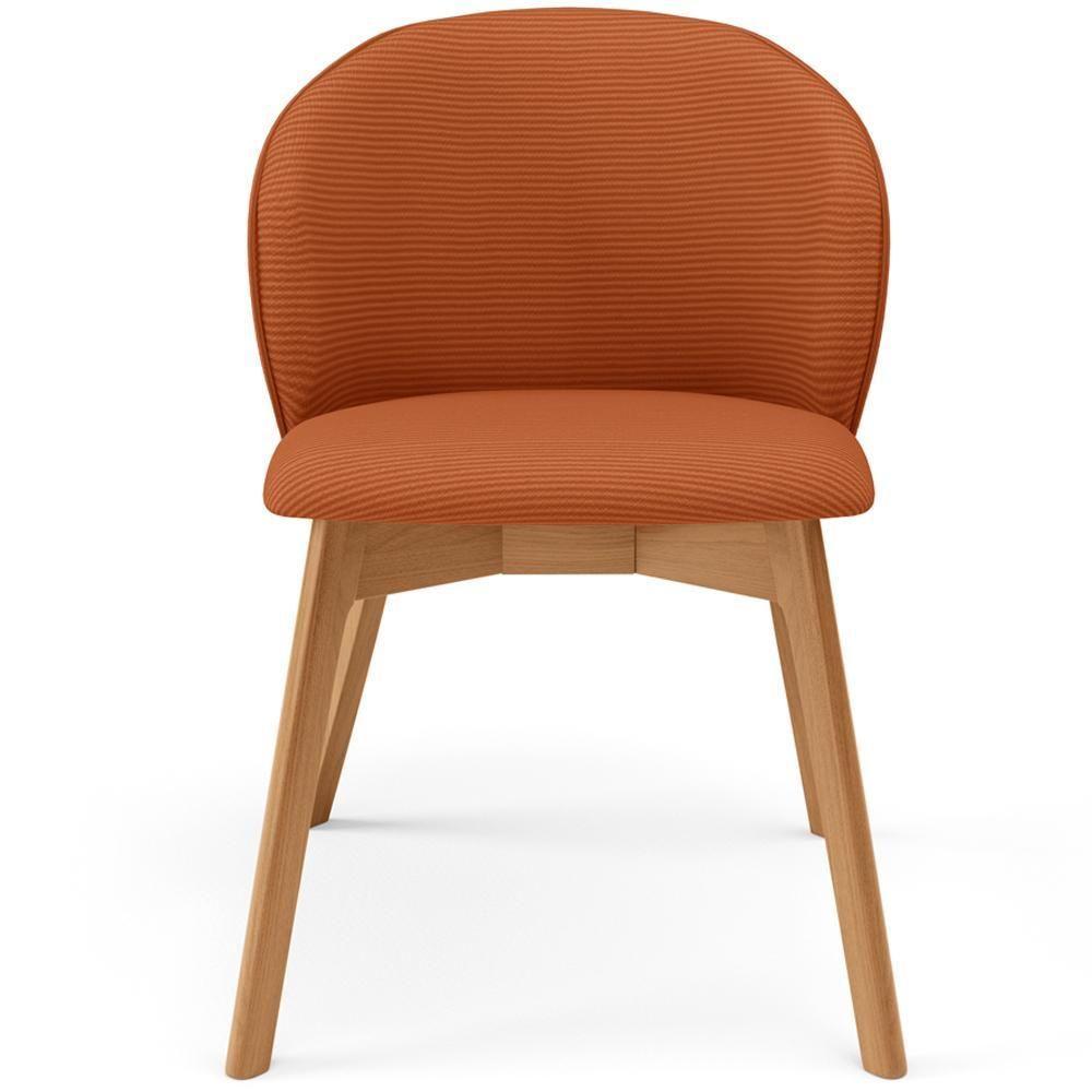 Kit 05 Cadeiras De Jantar E Estar Living Estofada Mia L02 Linho Terracota - Lyam Decor - 3