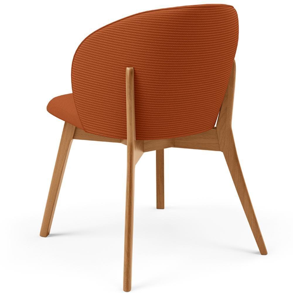 Kit 05 Cadeiras De Jantar E Estar Living Estofada Mia L02 Linho Terracota - Lyam Decor - 7