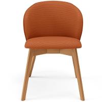 Kit 05 Cadeiras De Jantar E Estar Living Estofada Mia L02 Linho Terracota - Lyam Decor - 3