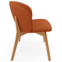 Kit 05 Cadeiras De Jantar E Estar Living Estofada Mia L02 Linho Terracota - Lyam Decor - 6