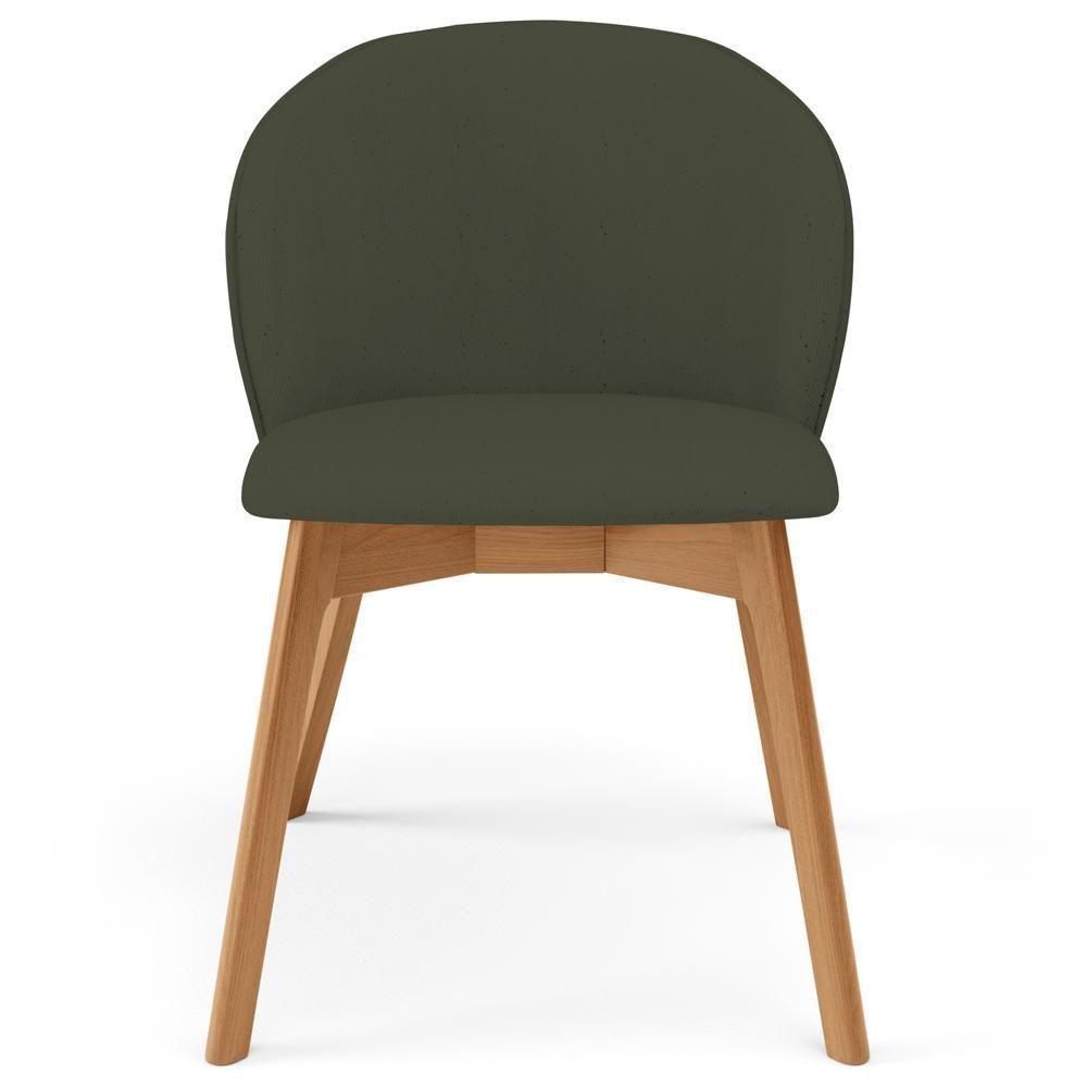 Kit 05 Cadeiras De Jantar E Estar Living Estofada Mia L02 Linho Verde Musgo - Lyam Decor - 3