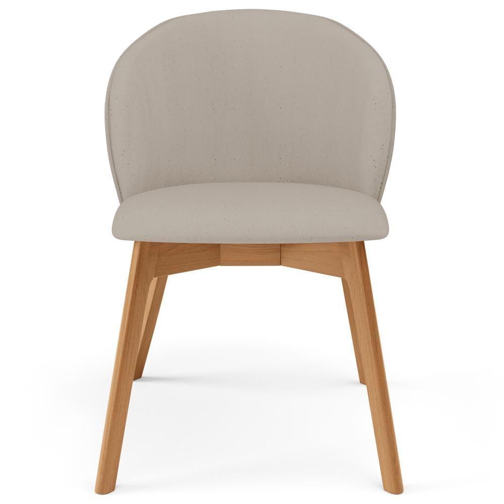 Kit 05 Cadeiras De Jantar E Estar Living Estofada Mia L02 Linho Bege - Lyam Decor - 3