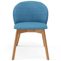 Kit 05 Cadeiras De Jantar E Estar Living Estofada Mia L02 Linho Azul - Lyam Decor - 3