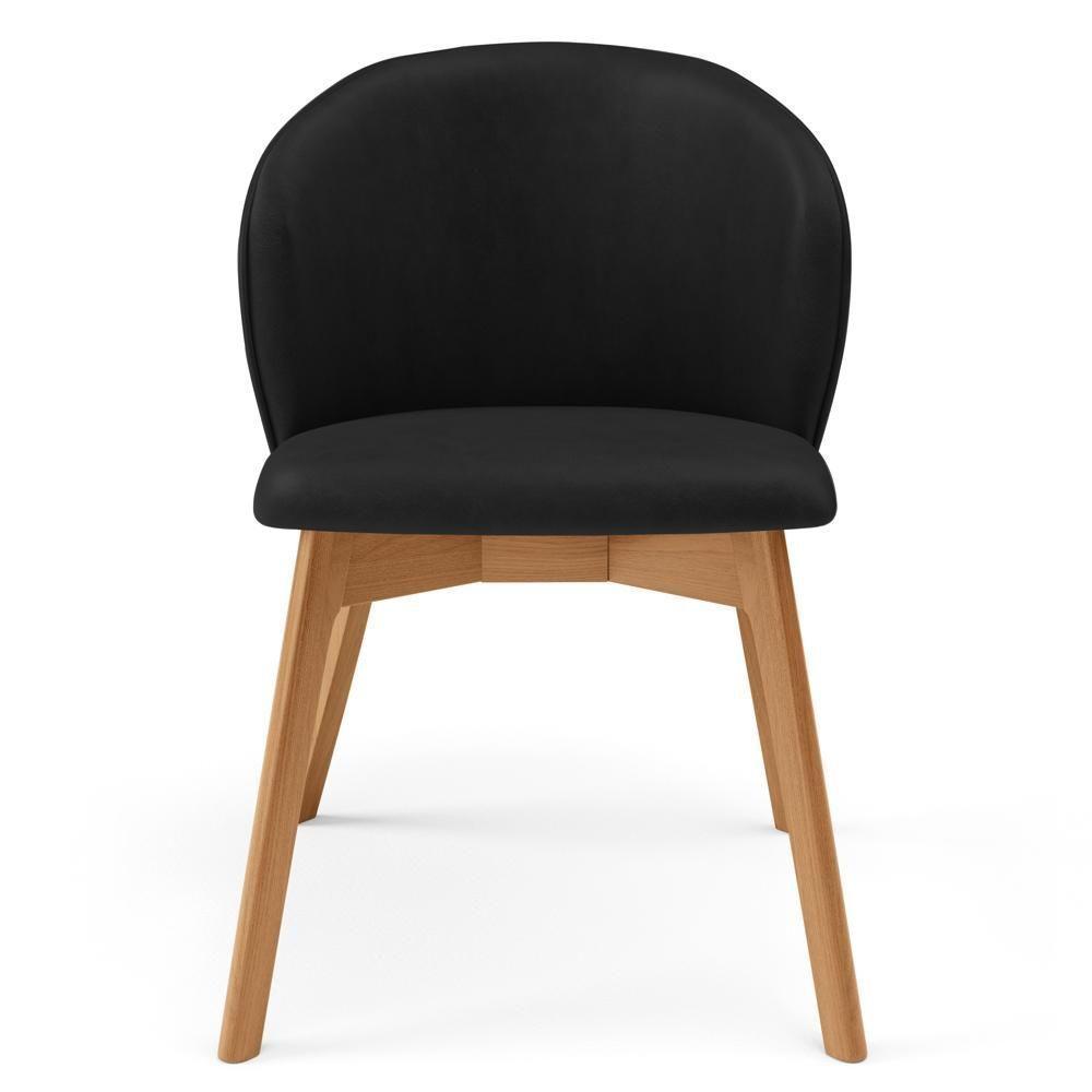 Kit 05 Cadeiras De Jantar E Estar Living Estofada Mia L02 Couríssimo Preto - Lyam Decor - 3